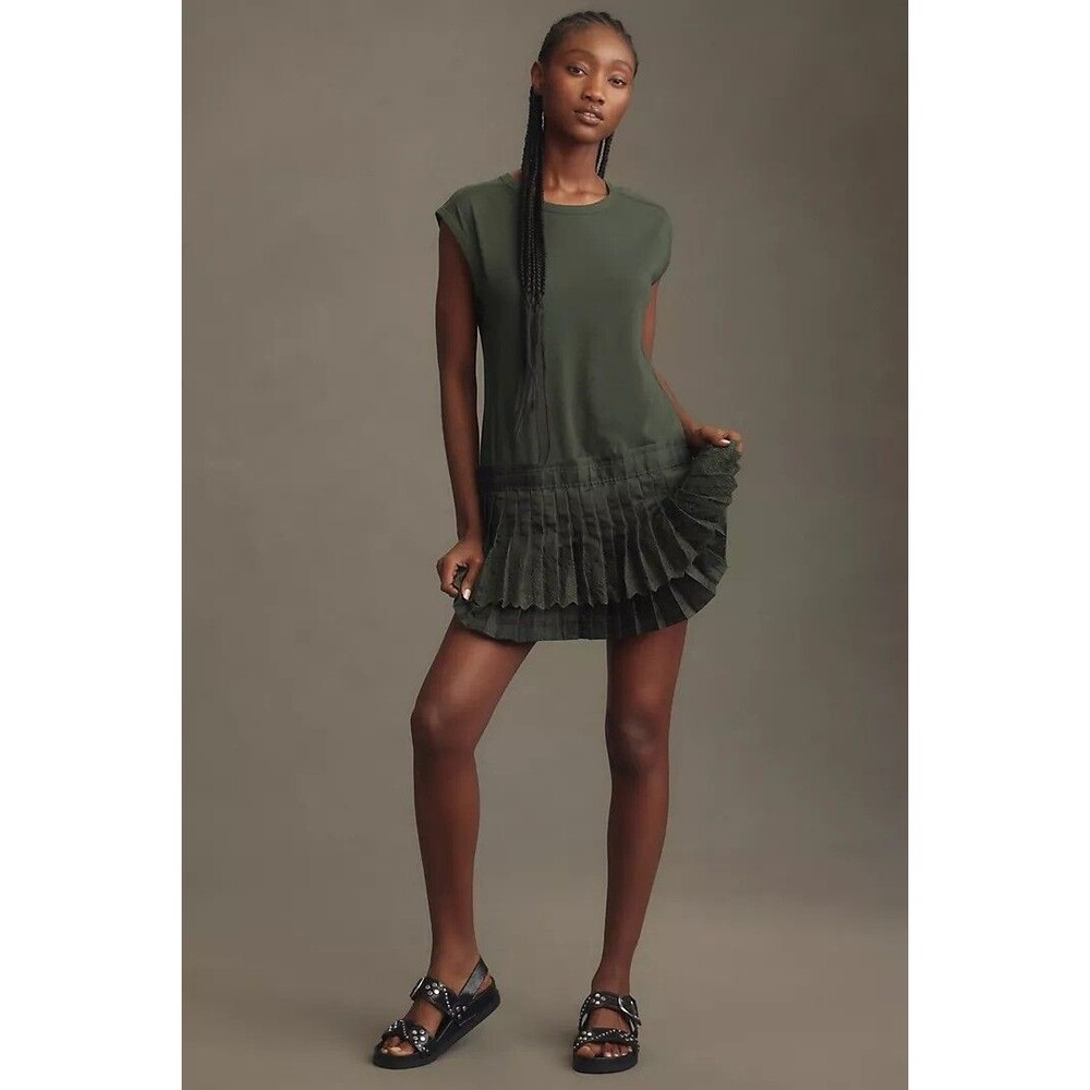 Daily Practice by Anthropologie Solid Set Mini Dress Embroidered XXS NEW 274101 - Picture 2 of 8